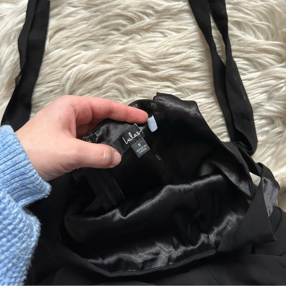 LULU’S Love Me Forever Black Tie Strap Square Neck Maxi Dress - Picture 9 of 10